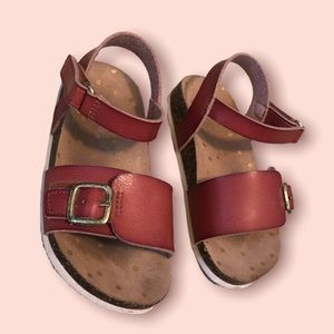 Brown Cat and Jack Leather and Cork Velcro Sandals